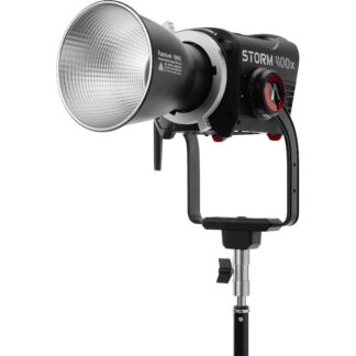 Front view of the Aputure STORM 400x tunable white LED monolight