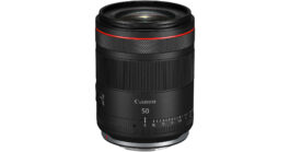 Canon RF 50mm f/1.4 VCM lens on camera for professional photography